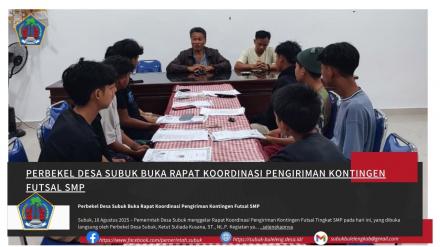 Perbekel Desa Subuk Buka Rapat Koordinasi Pengiriman Kontingen Futsal SMP